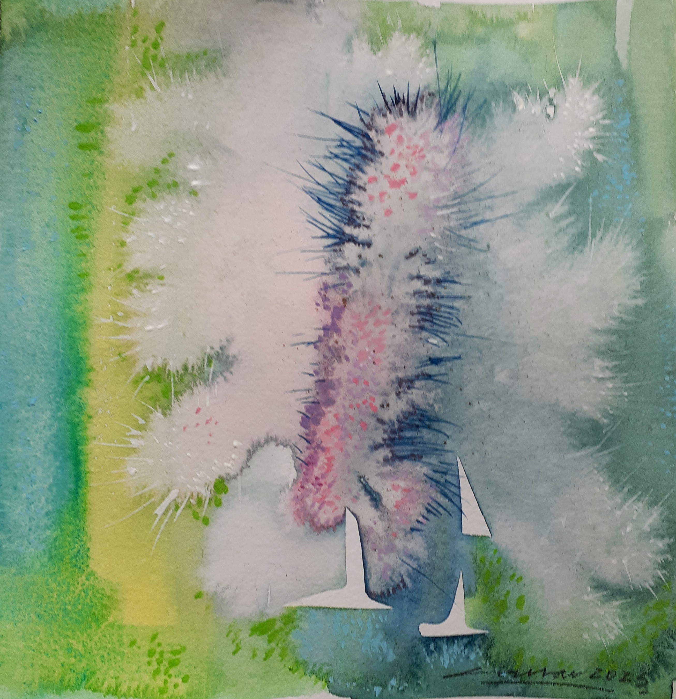 Cactus III: Watercolour, 20 x 20cm, 2025