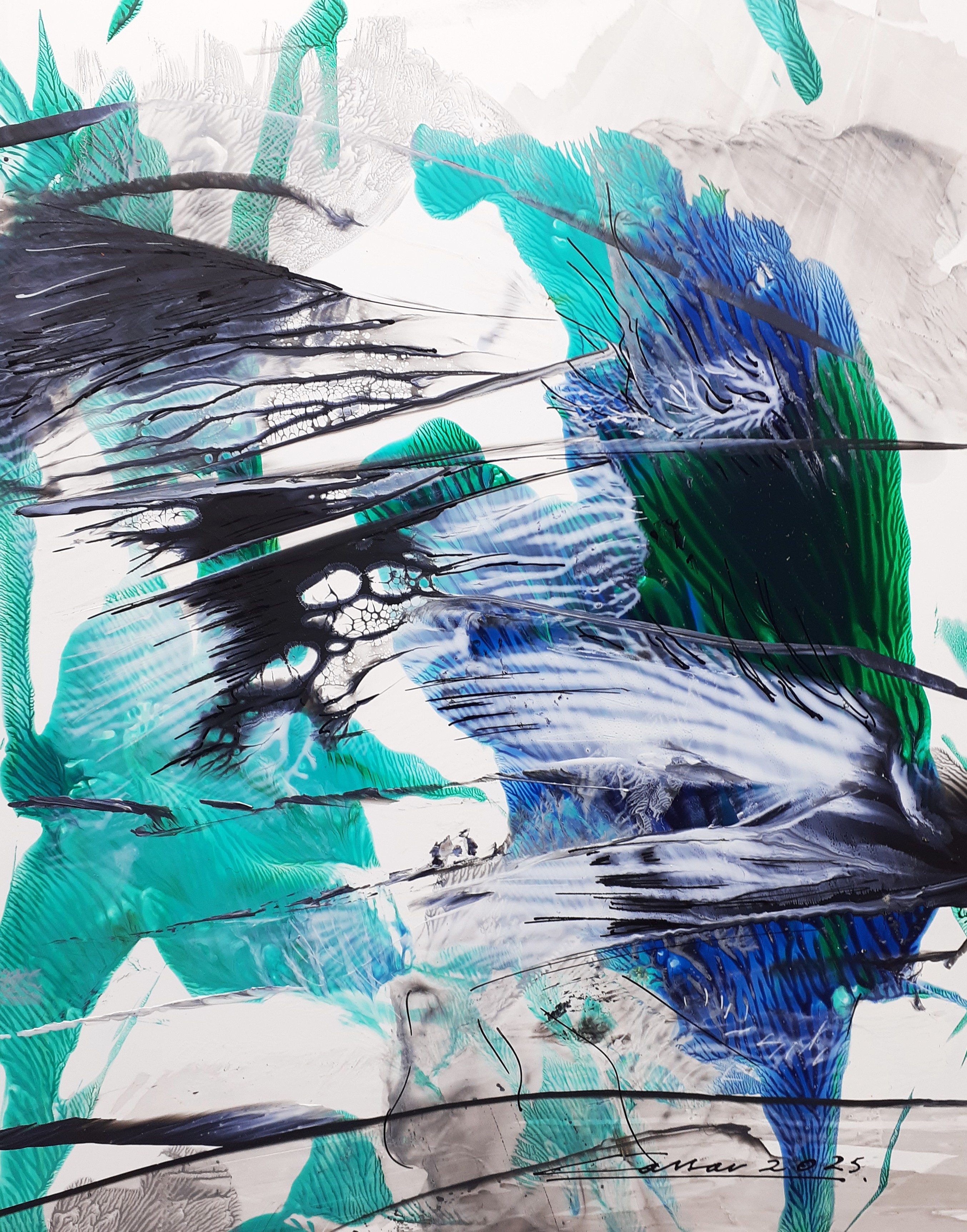 Composition II: Acrylic on Paper, 25 x 20cm, 2025
