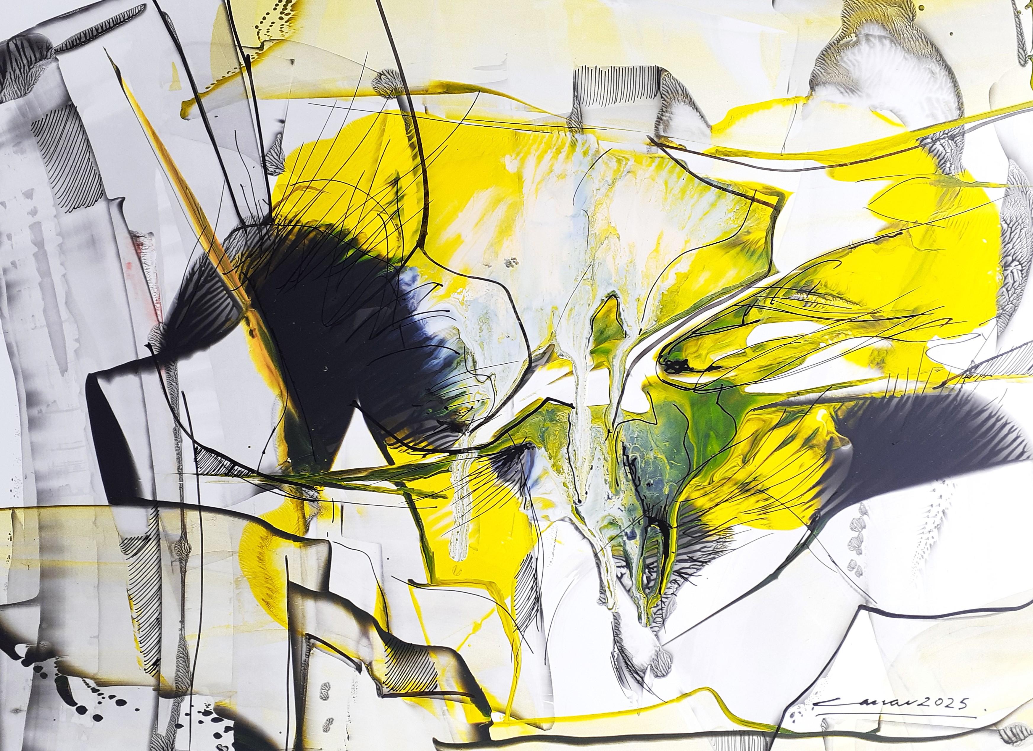Encounter I: Acrylic on Paper, 20 x 25cm, 2025