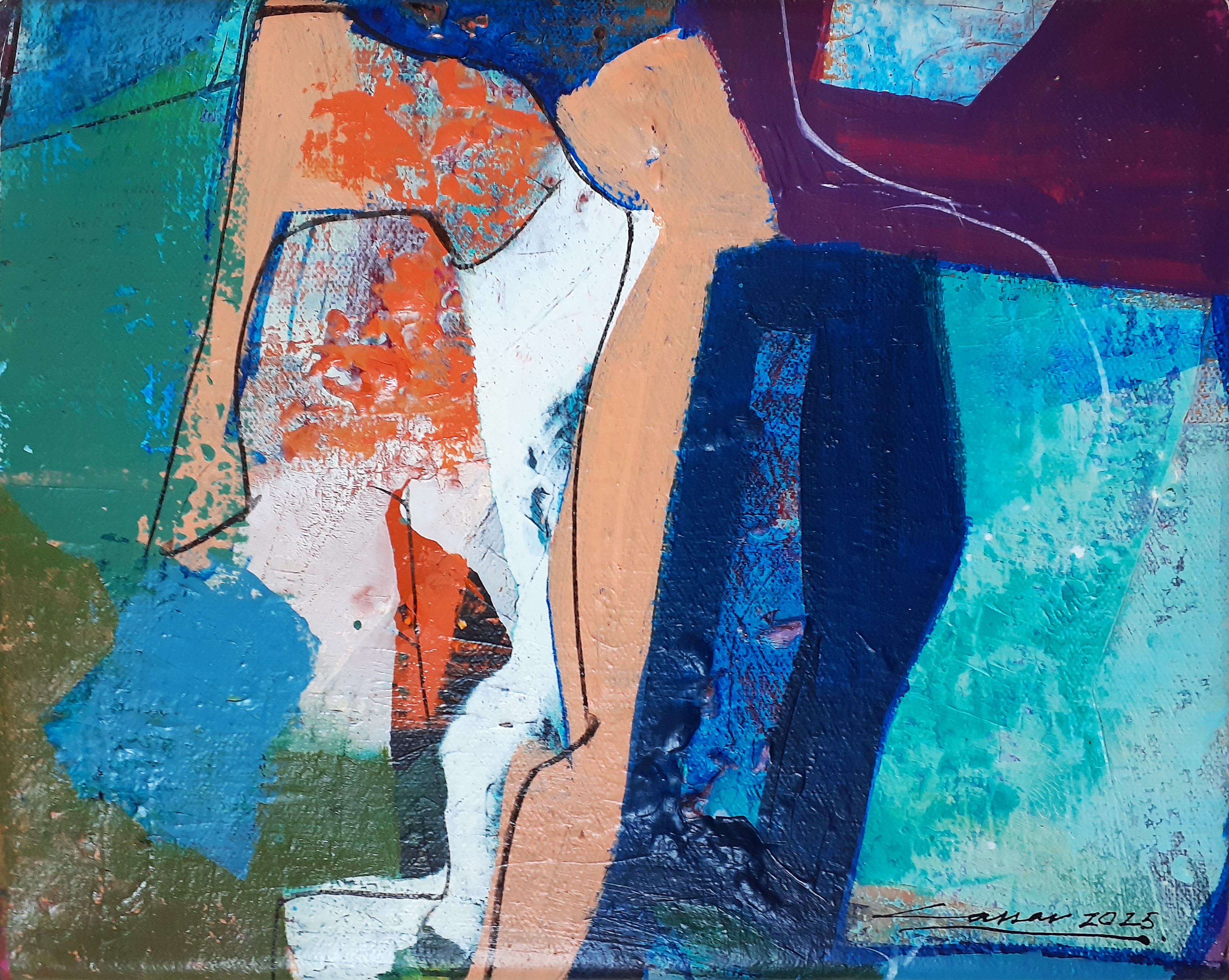 Encounter VII: Acrylic on Canvas, 20 x 25cm, 2025