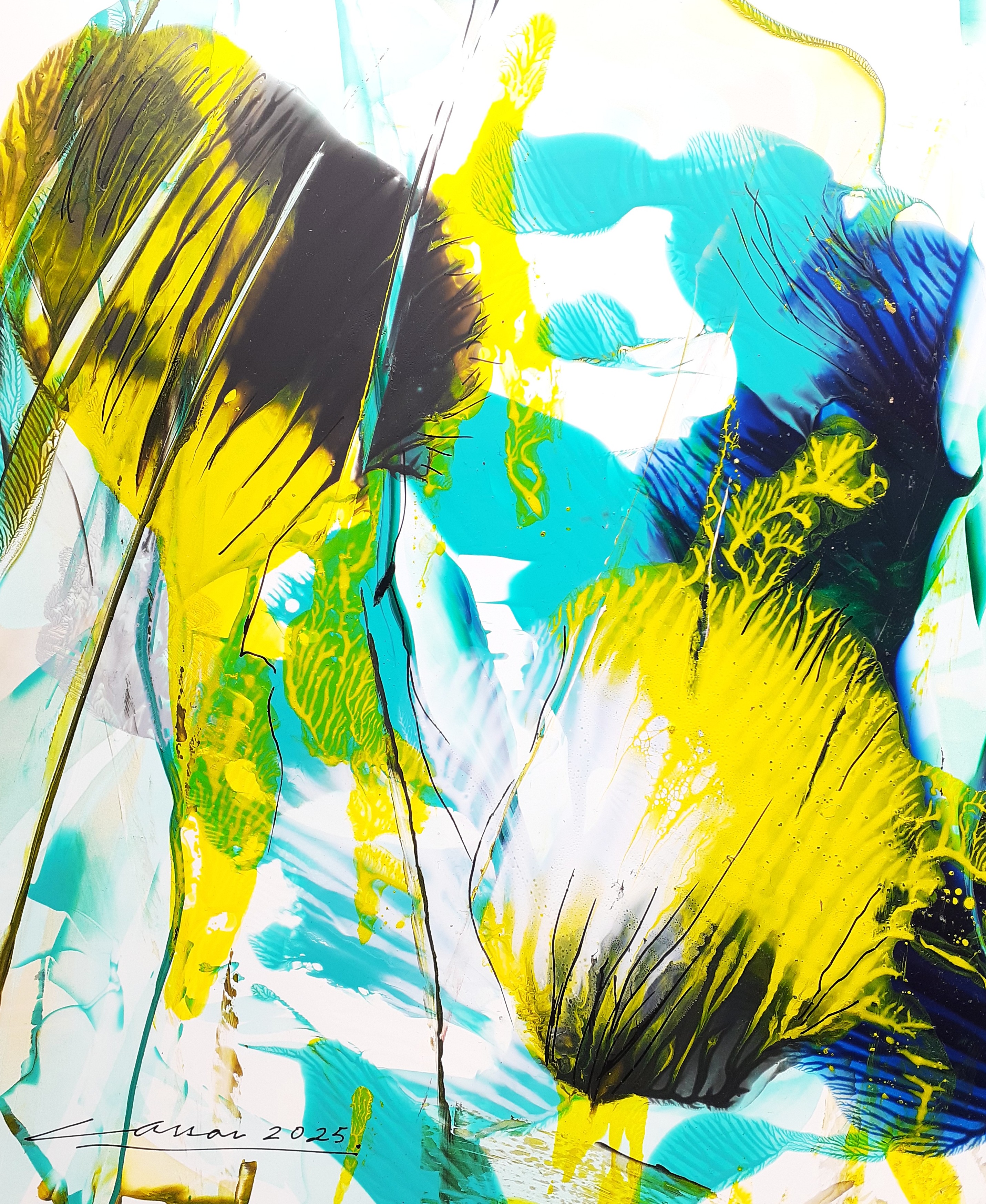 Floral Motif III: Acrylic on Paper, 25 x 20cm, 2025