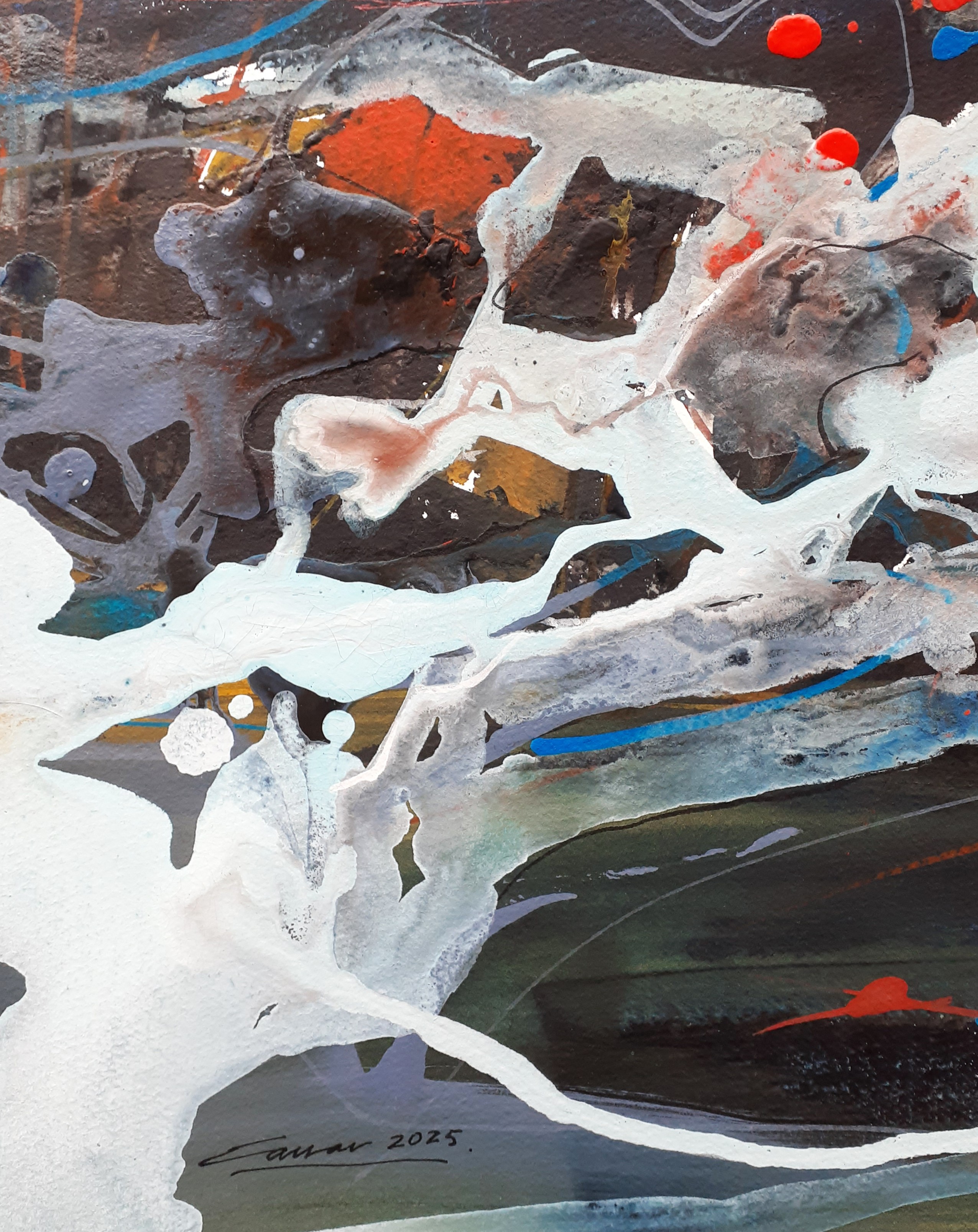 Flow: Acrylic on Paper, 25 x 20cm, 2025
