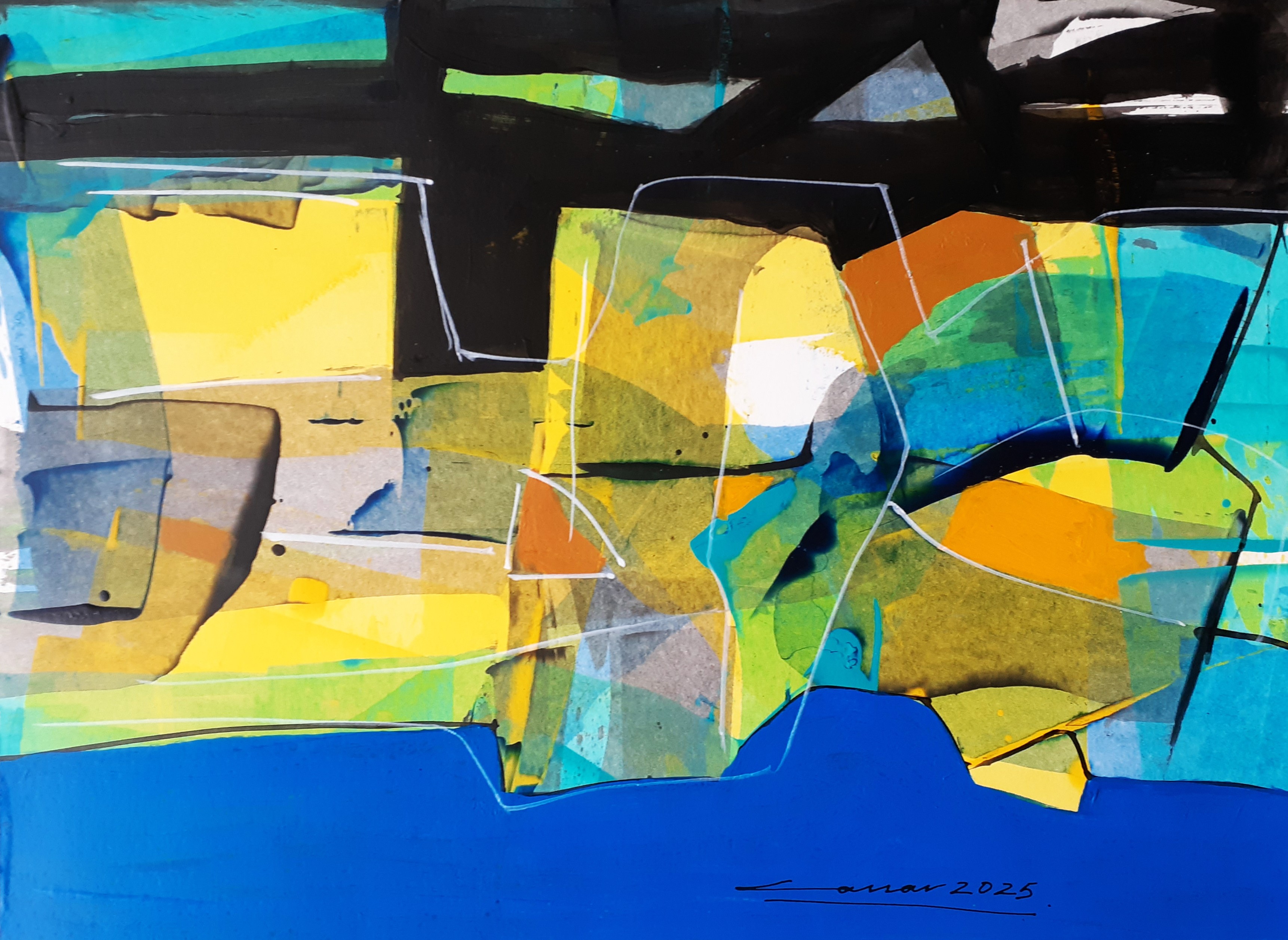 Landscape: Acrylic on Paper, 20 x 25cm, 2025