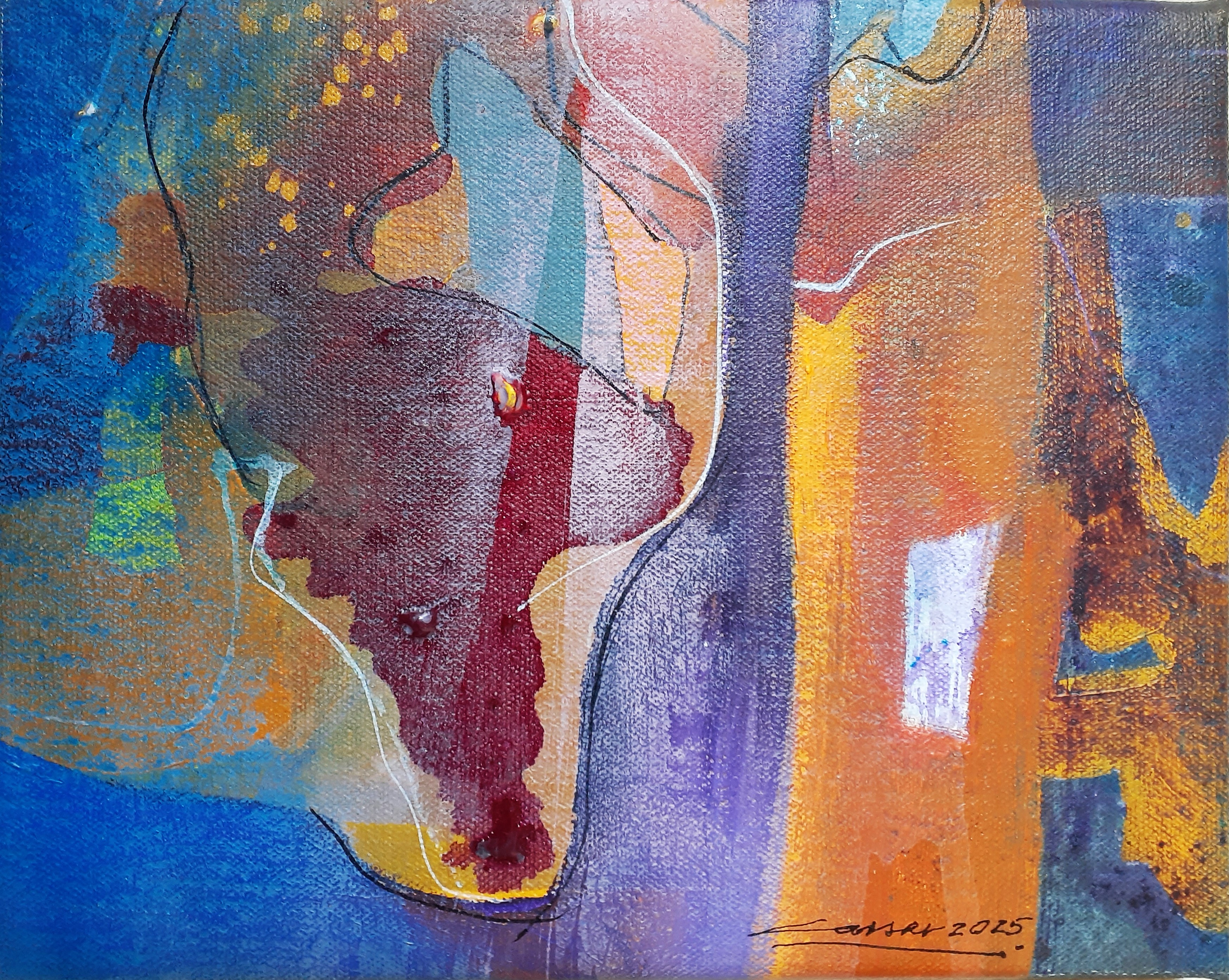 Meeting II: Acrylic on Canvas, 20 x 25cm, 2025