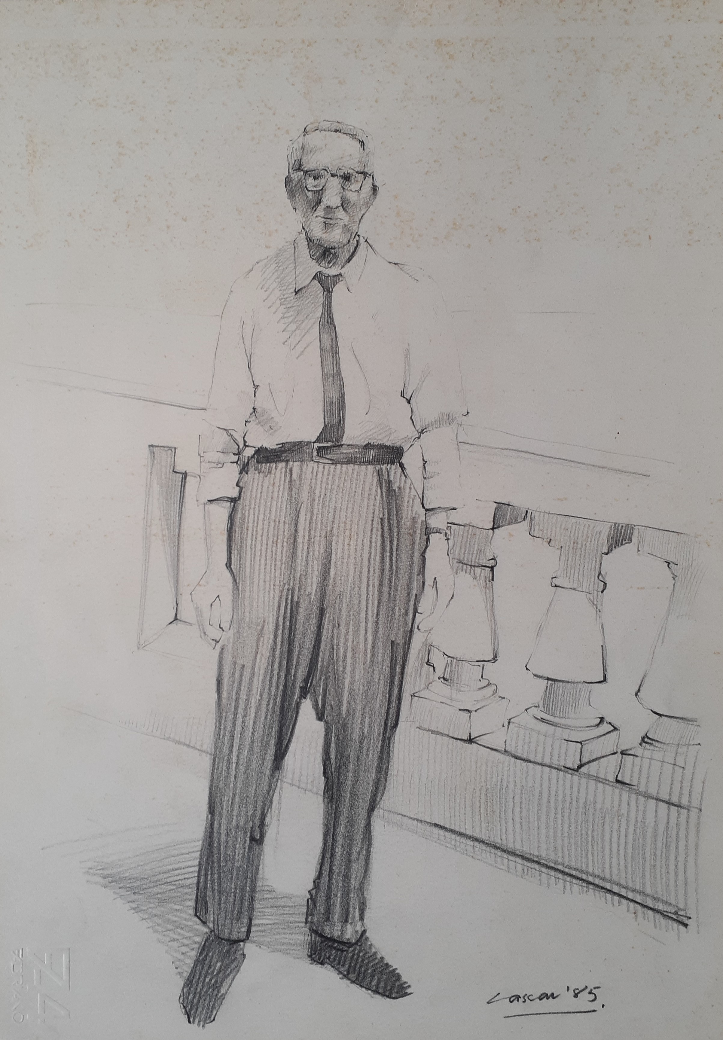 My Grandfather: Pencil, 27 x 16cm, signed, 1985