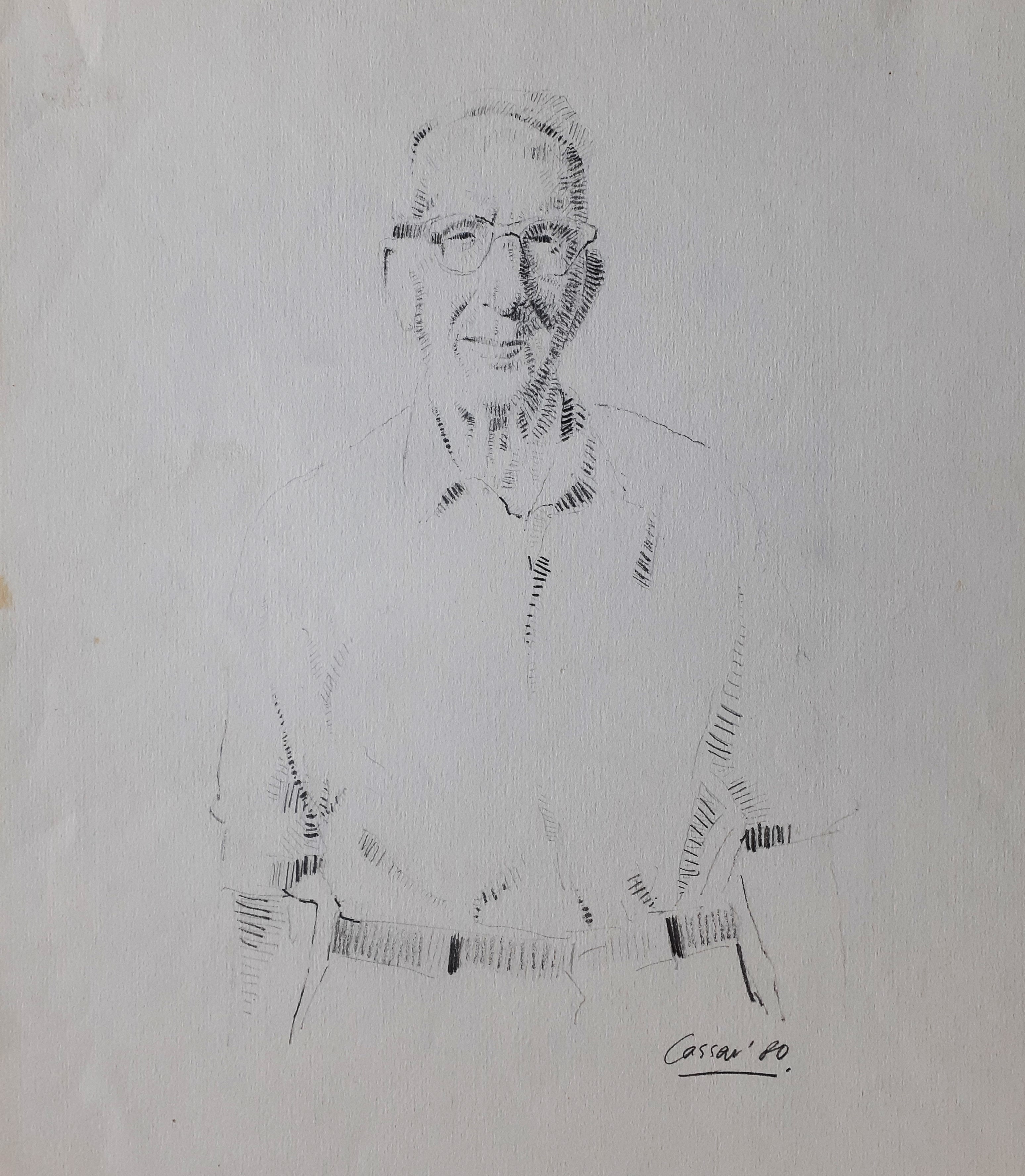 My Grandfather: Pencil, 27 x 27cm, signed, 1980