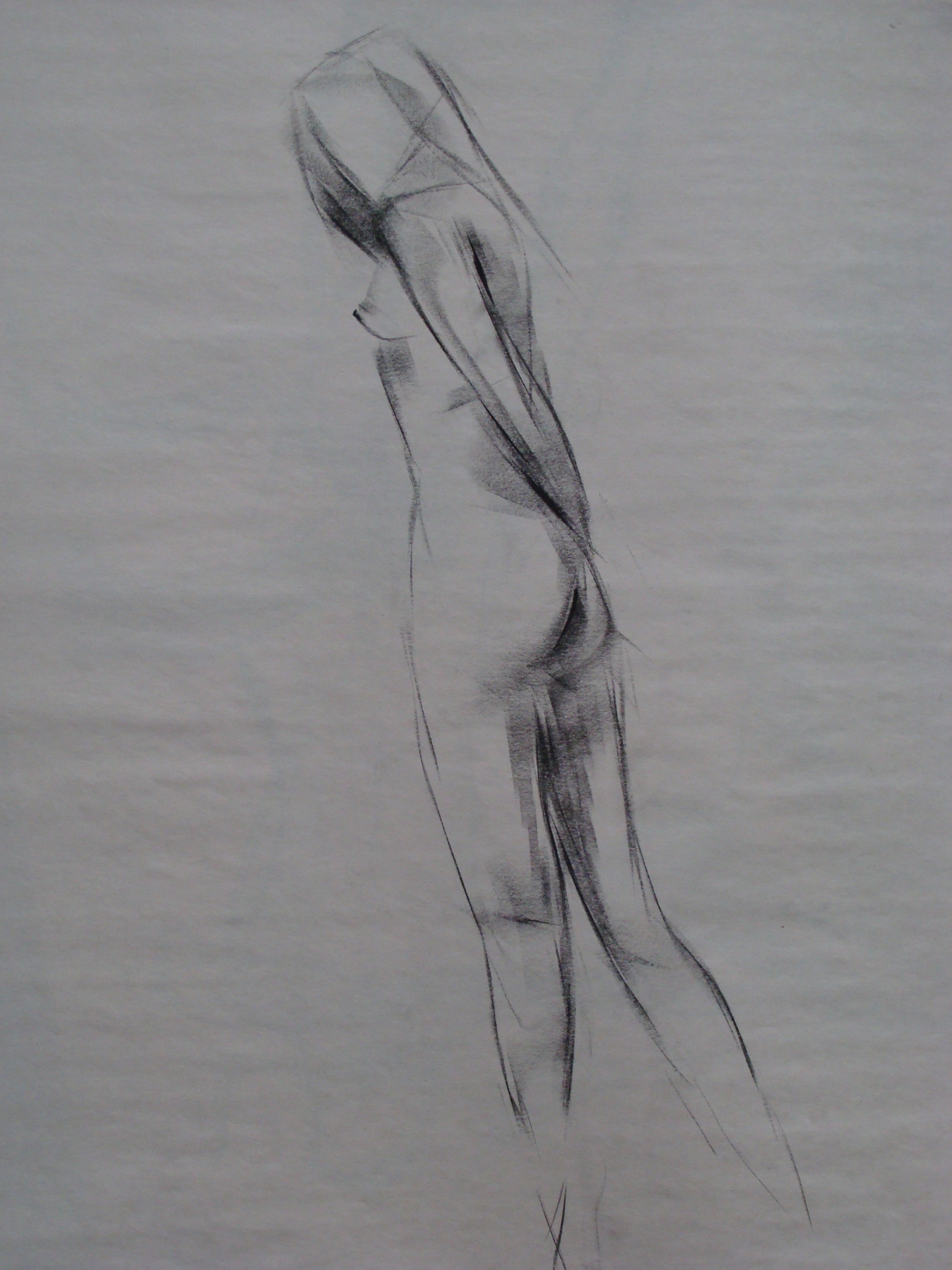 Nude: Charcoal, 48 x 30cm, unsigned, undated