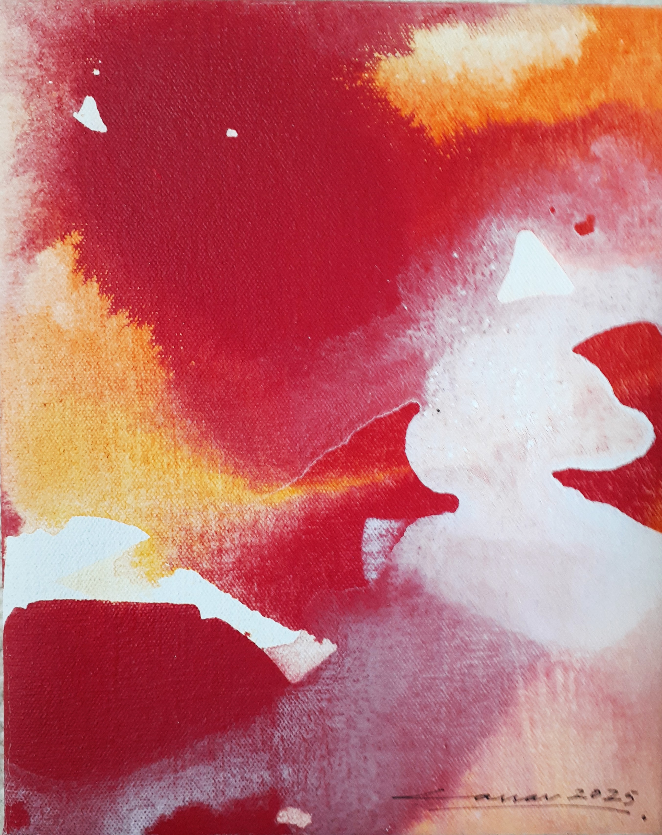 Red Painting: Acrylic on Canvas, 25 x 20cm, 2025