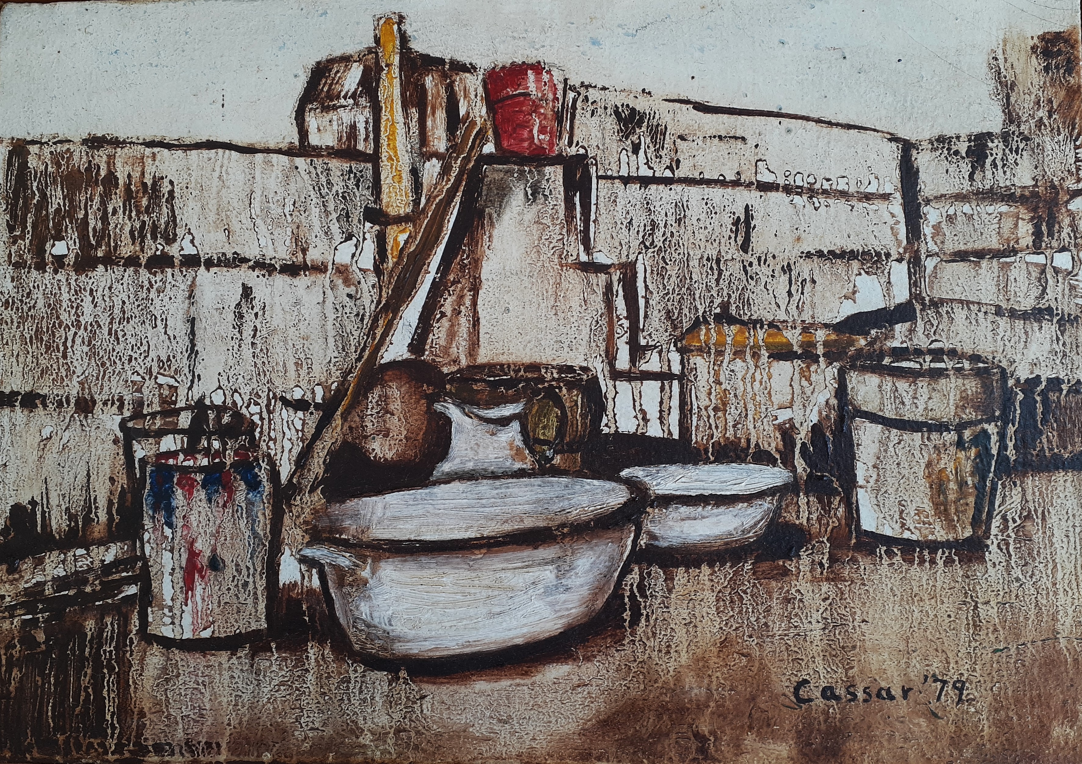 Still-Life: Oil on Canvas, 27 x 38cm, signed, 1979