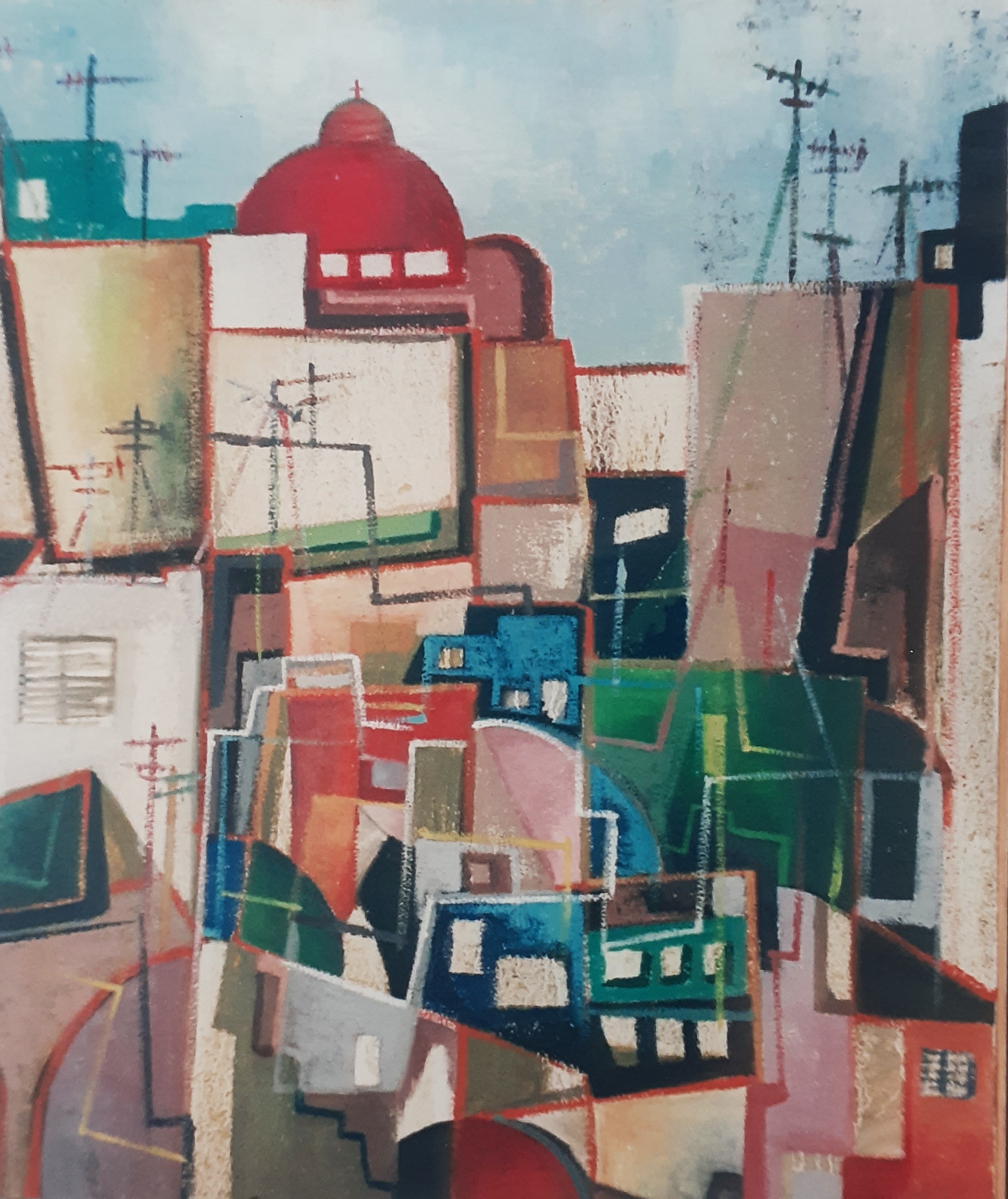 Xemxija: Oil on Canvas, 86 x 45cm, signed, 1985